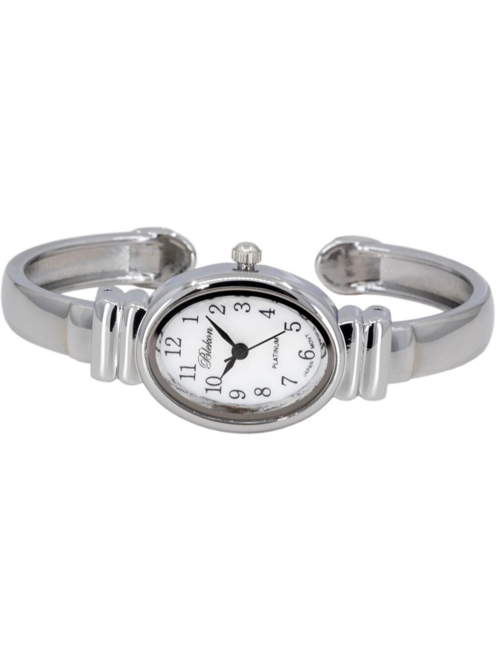 Womens Silver Analog Quartz Elegant Pearl Dial Sophisticated Cuff Bracelet Watch - Picture 6 of 7